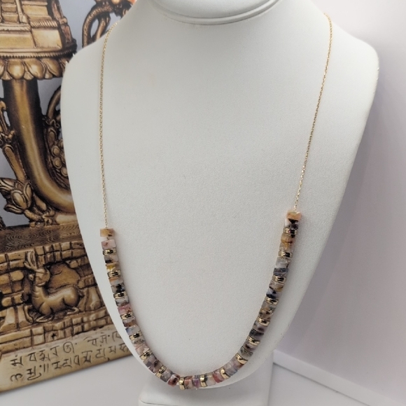 LOFT Elegant Gold Necklace with Multicolor Beads - Picture 1 of 5